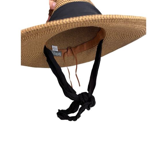 San Diego Hat Co Wide Brim Straw Hat Tan Brown Chin Strap Sun Beach Outdoor main image 4